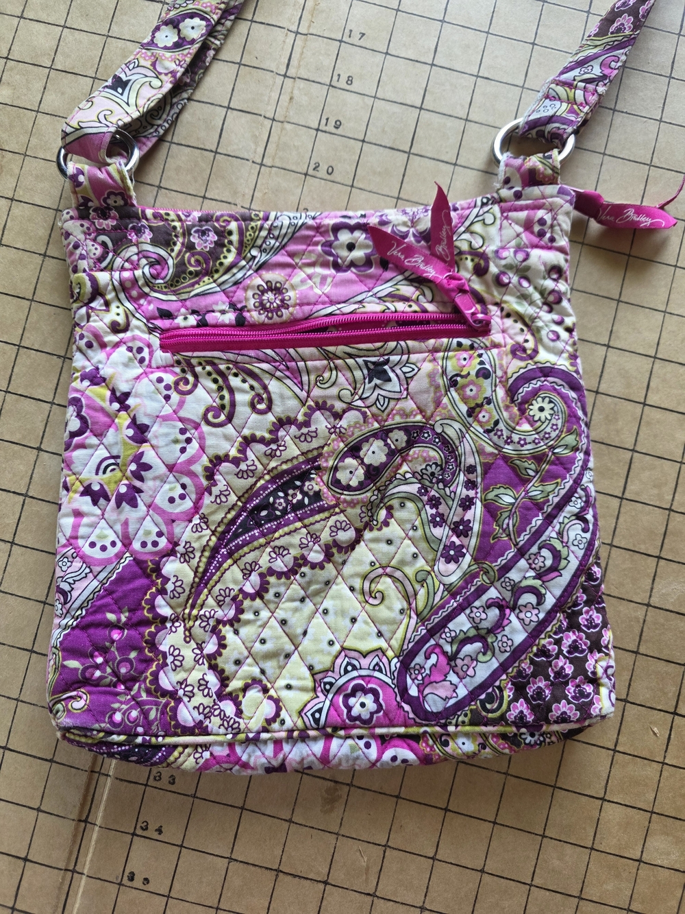 Vera Bradley Classic Hipster Crossbody Bag in "Very Berry Paisley" (Retired) - Picture 3 of 16